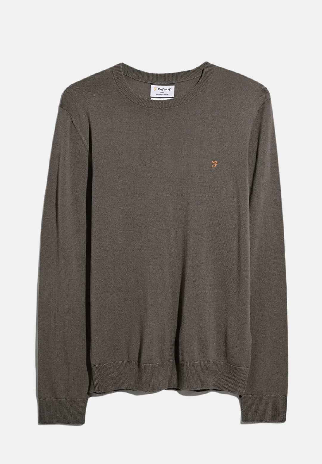 Farah Mullen Merino Wool crew-neck Jumper | Mushroom Grey