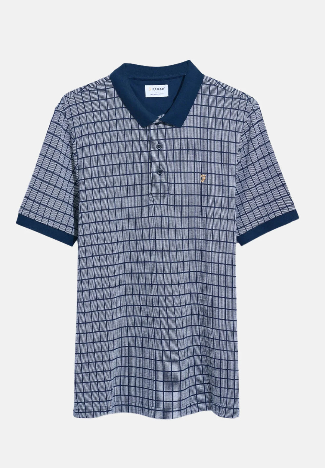 Farah Rutland Check Polo Shirt | True Navy