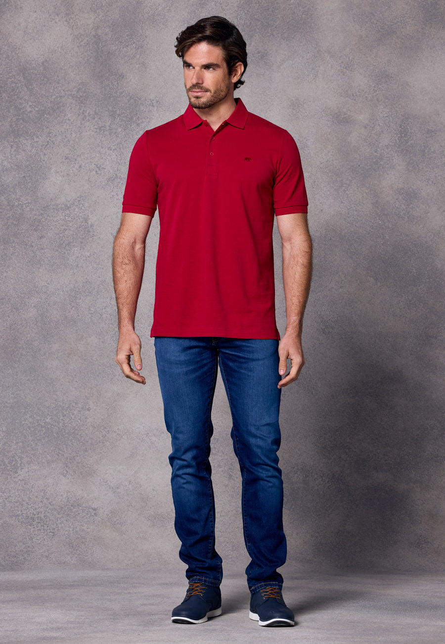 Rivet & Denim Mountain Polo Shirt | Red