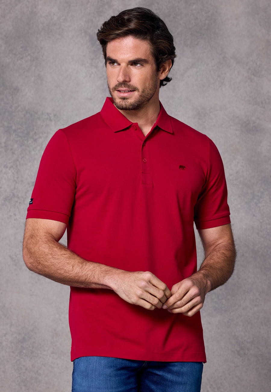 Rivet & Denim Mountain Polo Shirt | Red