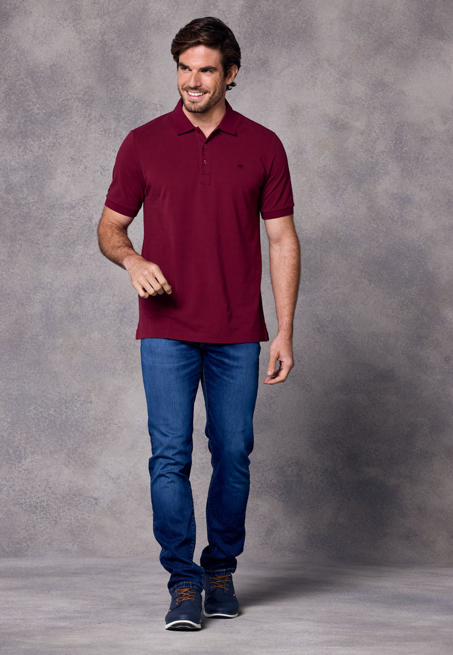 Rivet & Denim Mountain Polo Shirt | Burgundy