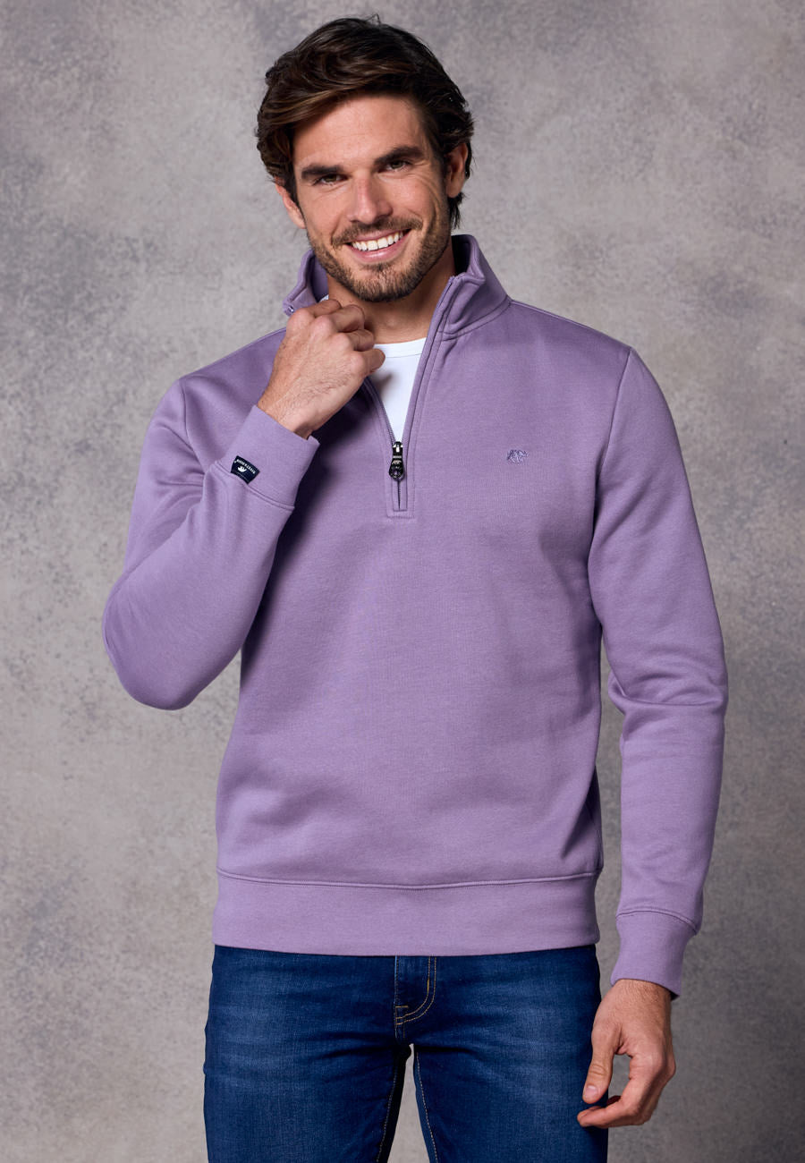 Rivet & Denim 1/4-zip Flux Top | Lilac