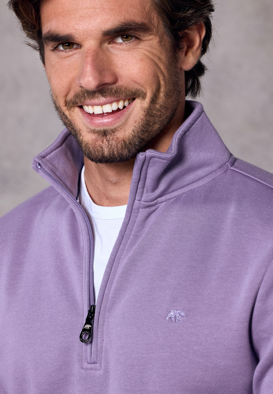 Rivet & Denim 1/4-zip Flux Top | Lilac