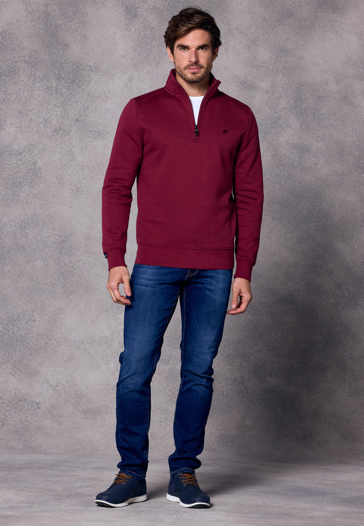 Rivet & Denim 1/4-zip Flux Top | Burgundy