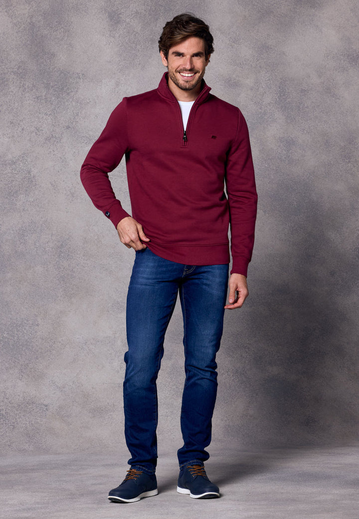 Rivet & Denim 1/4-zip Flux Top | Burgundy