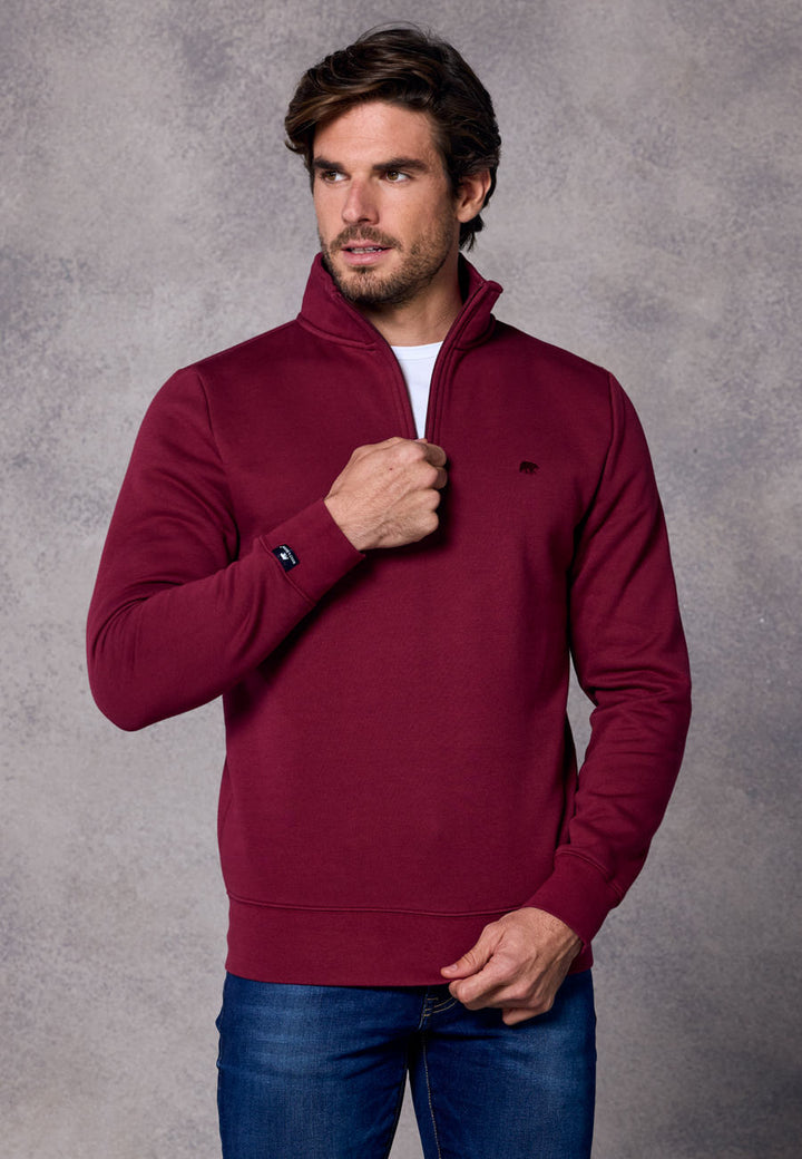 Rivet & Denim 1/4-zip Flux Top | Burgundy