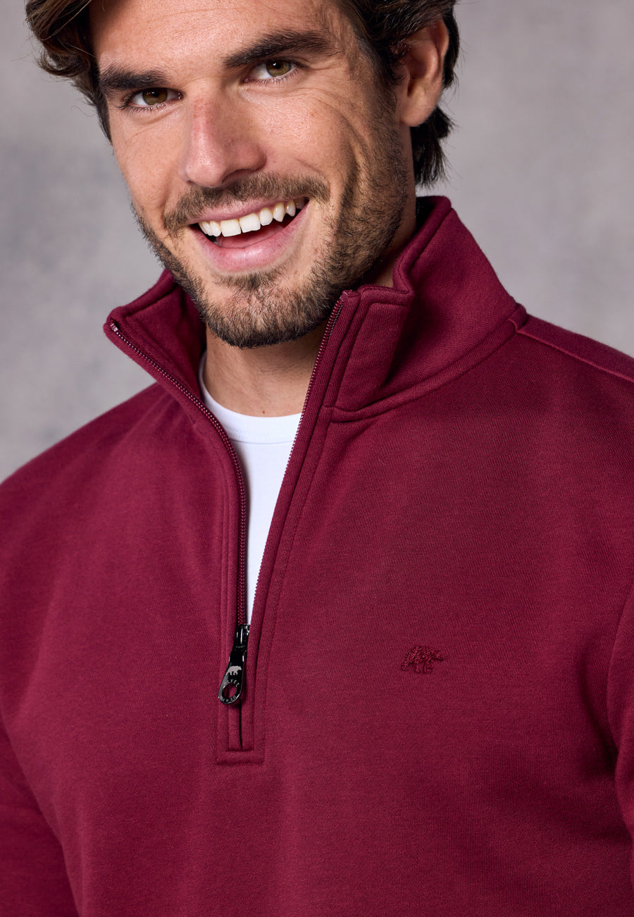 Rivet & Denim 1/4-zip Flux Top | Burgundy