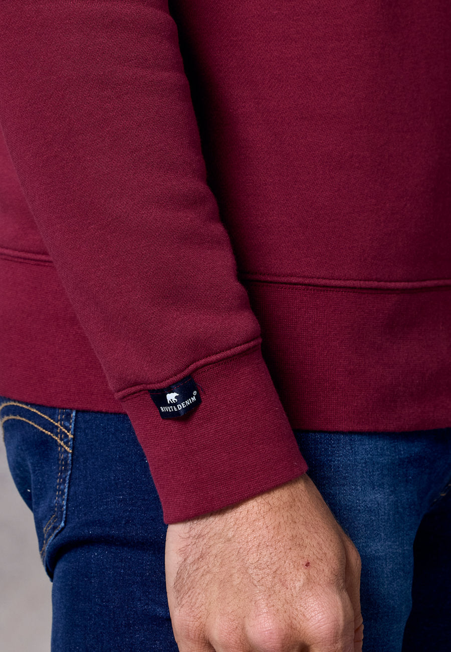 Rivet & Denim 1/4-zip Flux Top | Burgundy