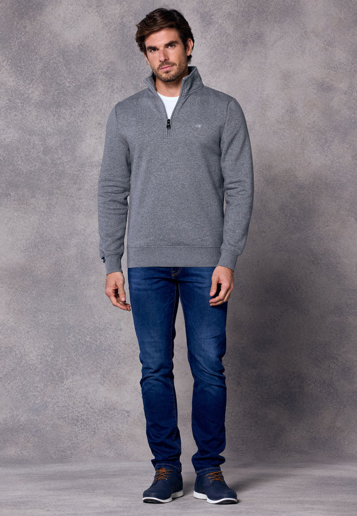 Rivet & Denim 1/4-zip Flux Top | Grey