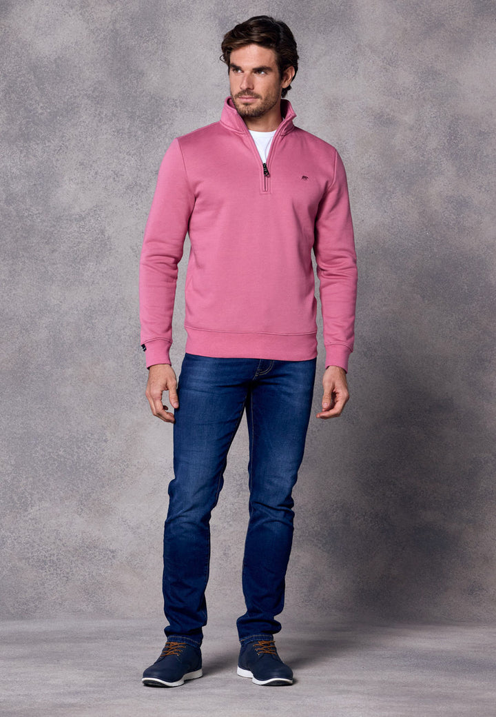 Rivet & Denim 1/4-zip Flux Top | Rose