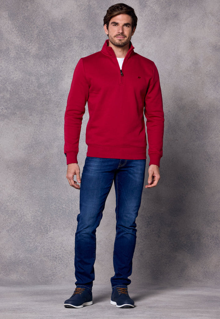 Rivet & Denim 1/4-zip Flux Top | Red