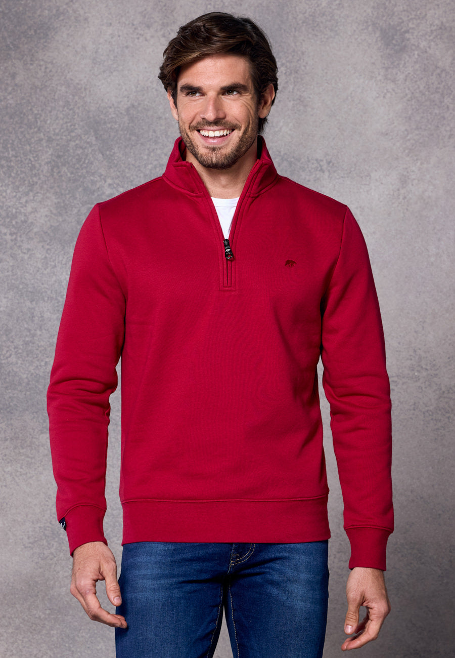 Rivet & Denim 1/4-zip Flux Top | Red