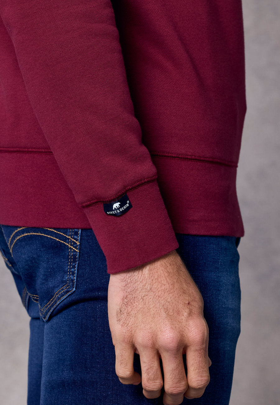 Rivet & Denim Senator Crew Sweatshirt | Burgundy