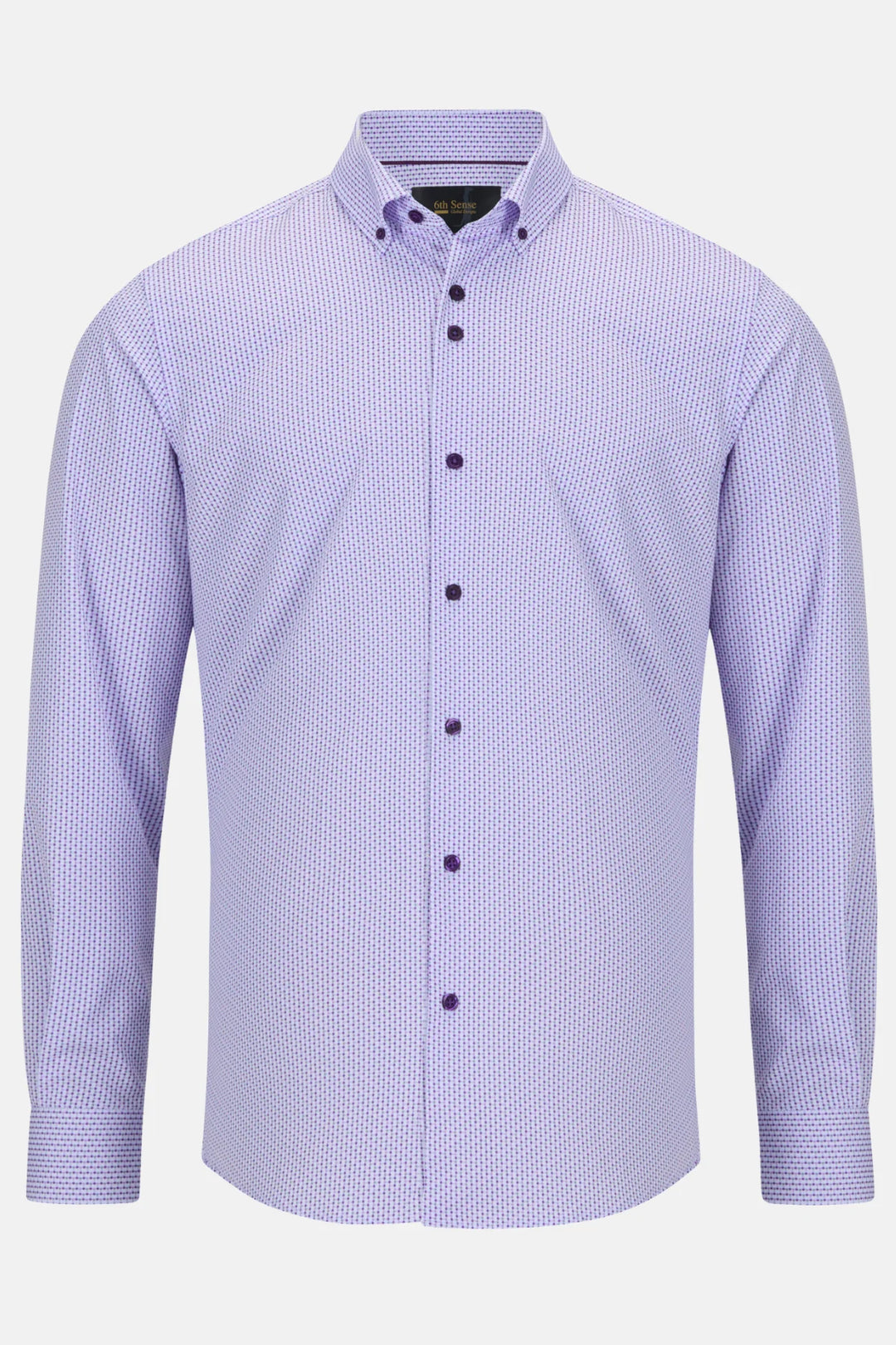 6th Sense BD performance shirt, light purple, button-front, long sleeves