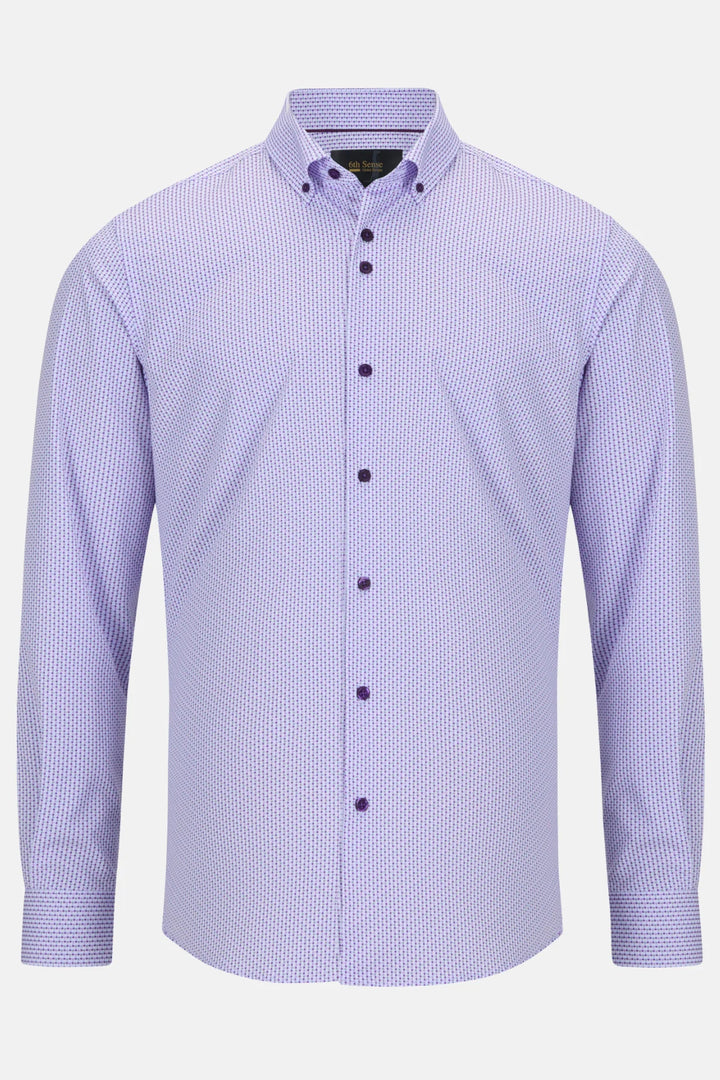 6th Sense BD performance shirt, light purple, button-front, long sleeves