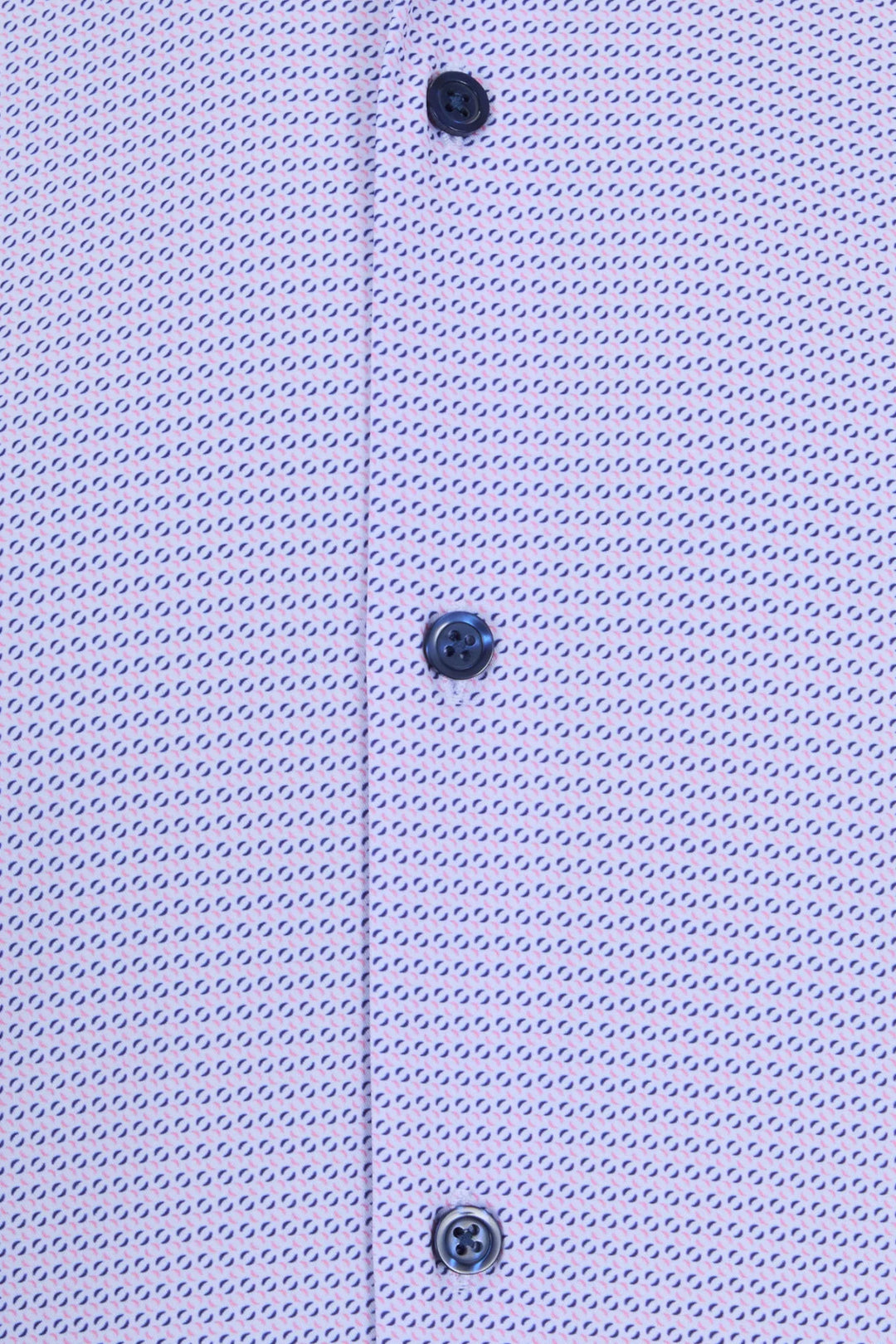 Light purple performance shirt close-up with textured dots and dark button placket