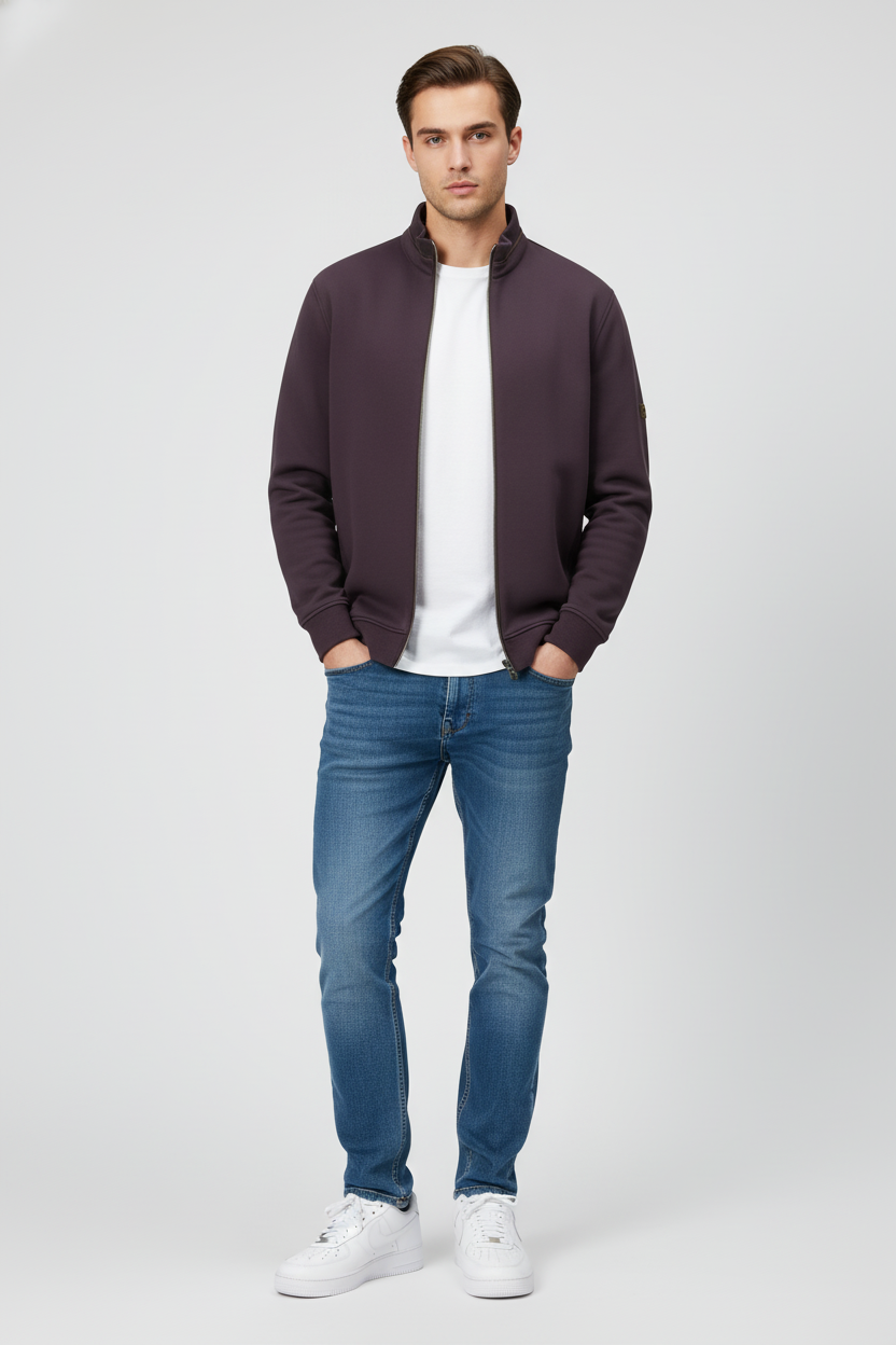 6th Sense Everest Hybrid full-zip Top | Plum