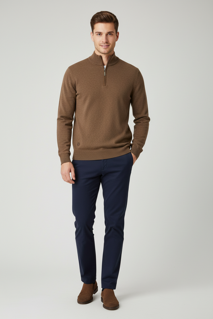 6th Sense 1/4-zip Jumper | Harry | Chestnut