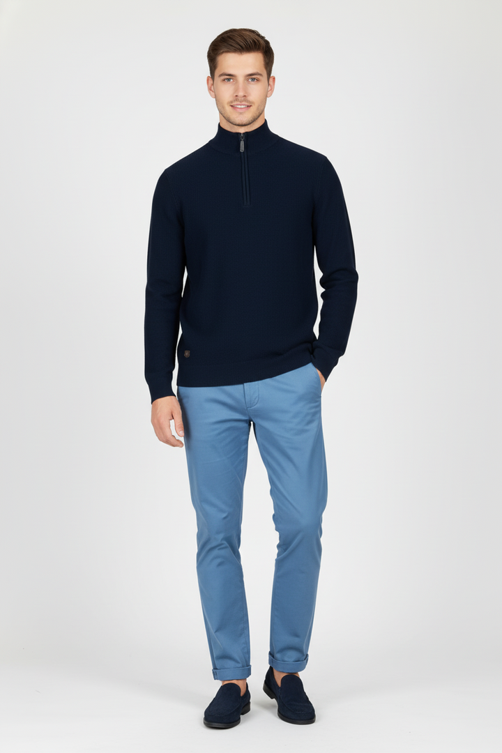 6th Sense 1/4-zip Jumper | Tommy | Indigo
