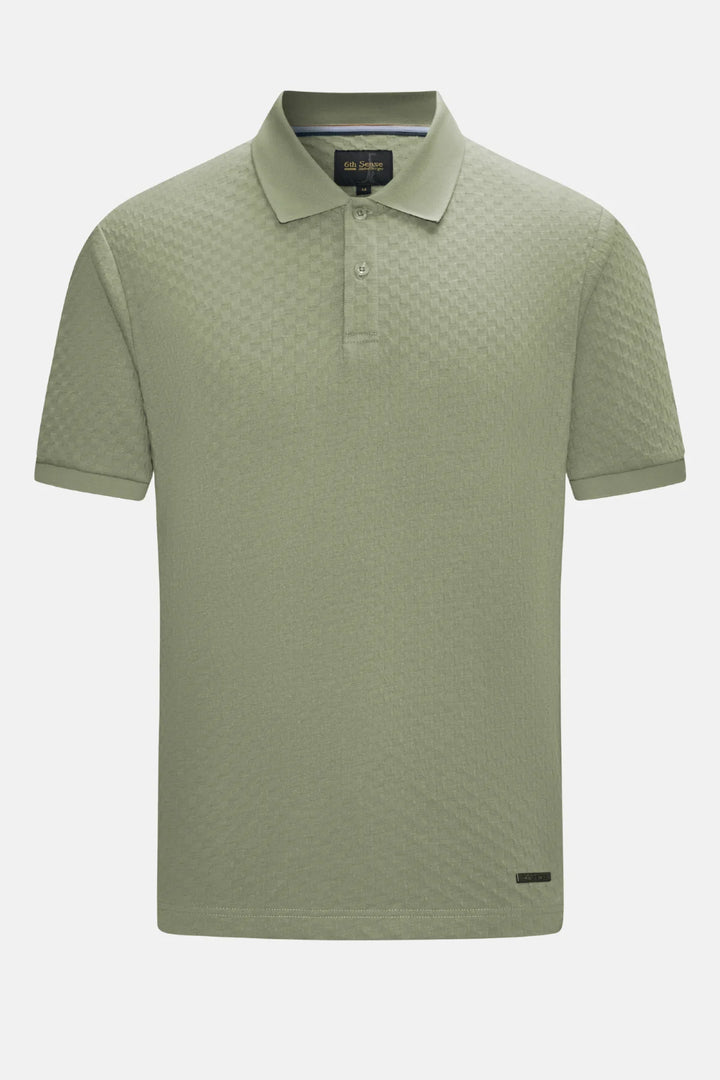 6th Sense Polo Shirt | Jacquard | Eucalyptus