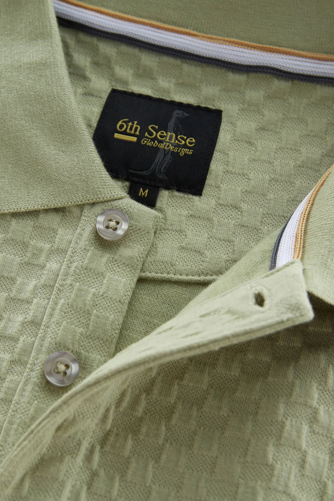 6th Sense Polo Shirt | Jacquard | Eucalyptus