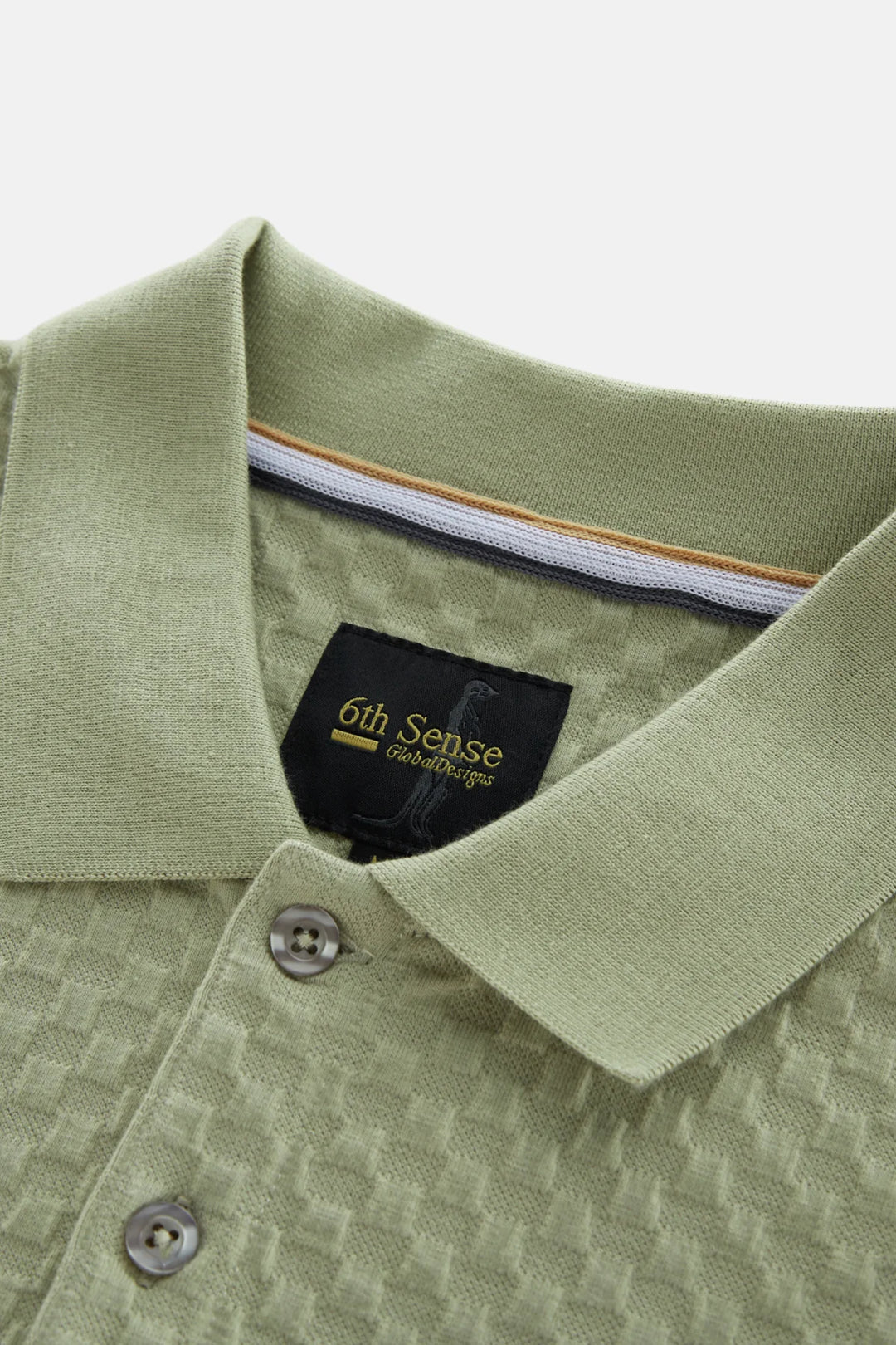 6th Sense Polo Shirt | Jacquard | Eucalyptus