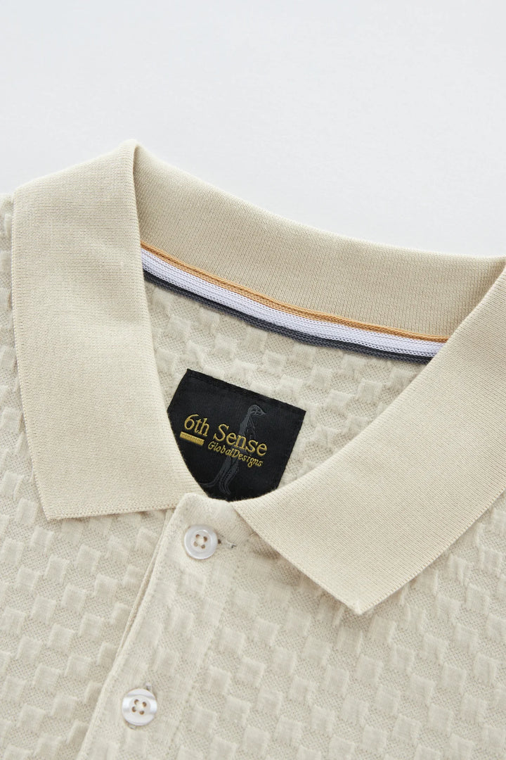 6th Sense Polo Shirt | Jacquard | Fog