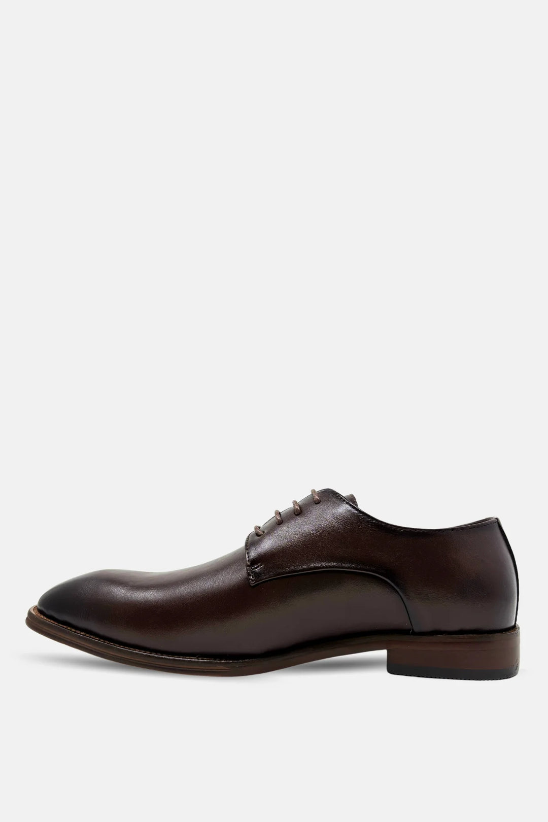 6th Sense dark brown leather lace-up dress shoe with low block heel