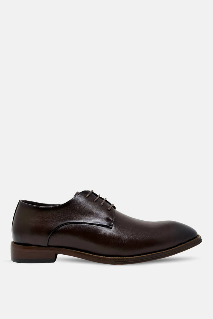 6th Sense dark brown lace-up dress shoe with rounded toe and low heel