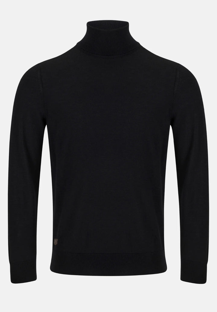 6th Sense Turtle-neck Merino Jumper | Black