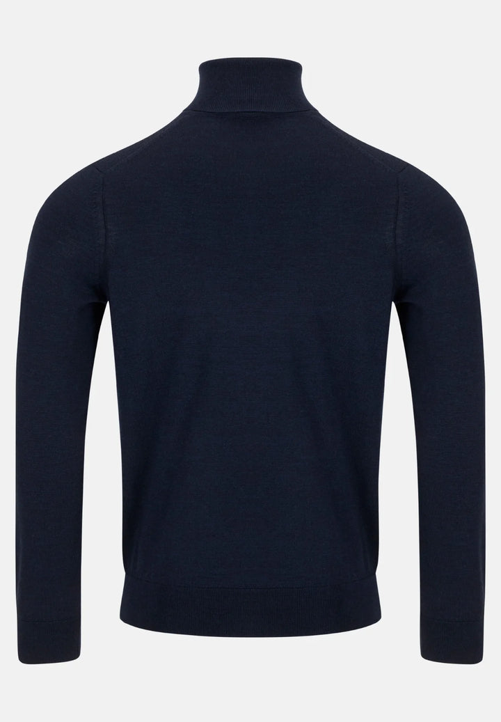 6th Sense Turtle-neck Merino Jumper | Navy