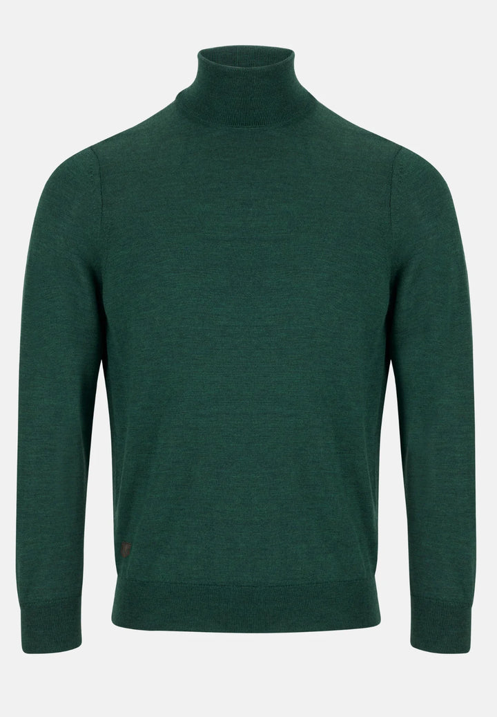 6th Sense Turtle-neck Merino Jumper | St Green