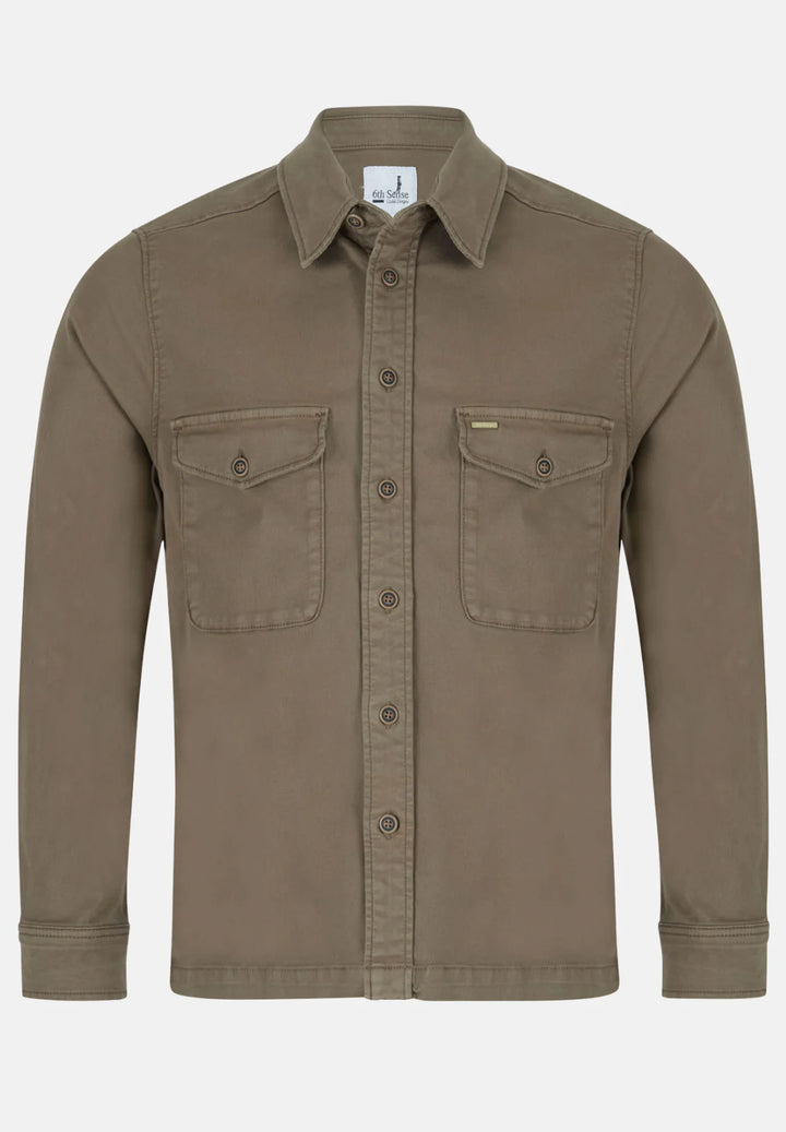 6th Sense Twill Overshirt | Mocha