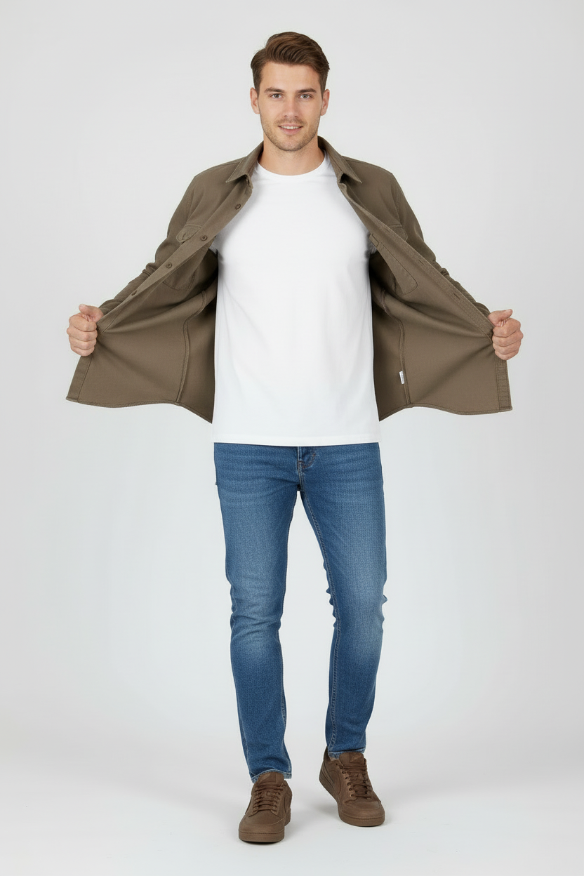 6th Sense Twill Overshirt | Mocha