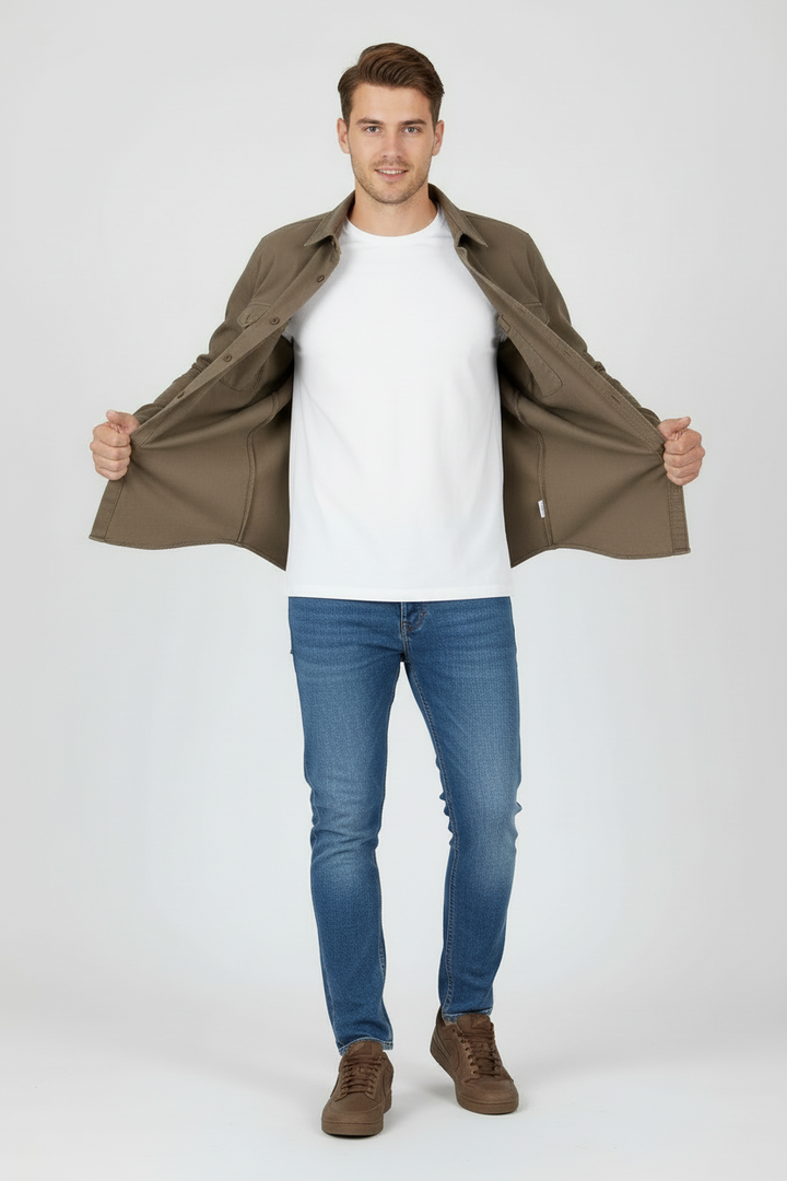 6th Sense Twill Overshirt | Mocha