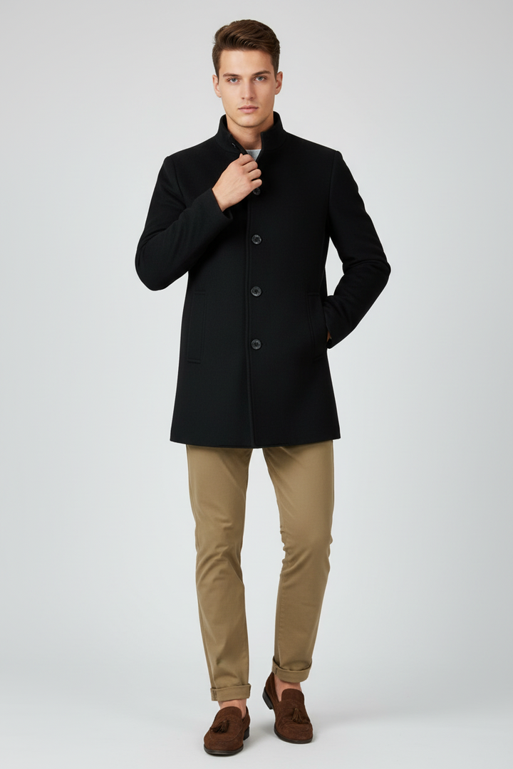 6th Sense Wool Coat | Aviva | Black