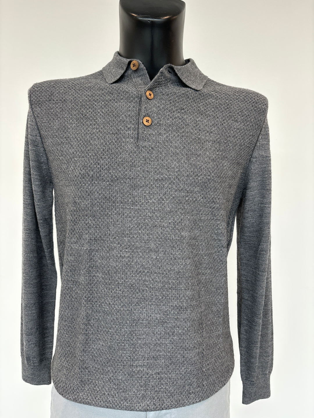 6th Sense Polo Knit Jumper | Samson | Grey