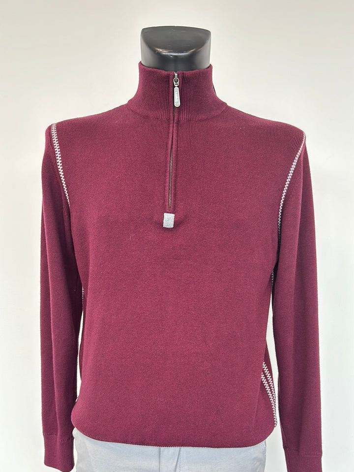 6th Sense 1/4 zip Jumper | Hound | Wine