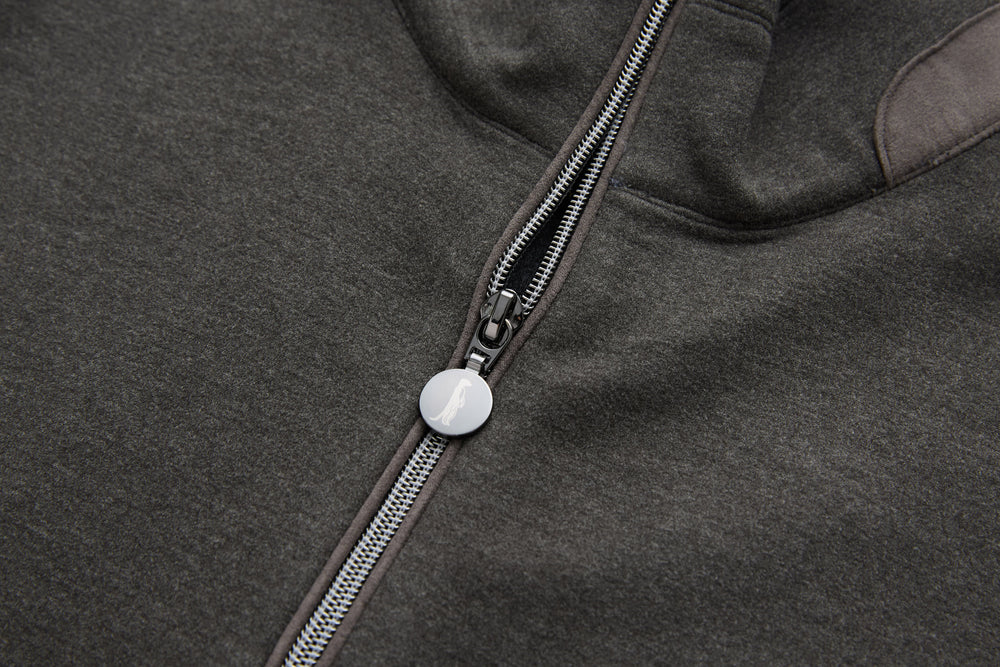 Peat 1/4-zip top front zipper with logo pull tab