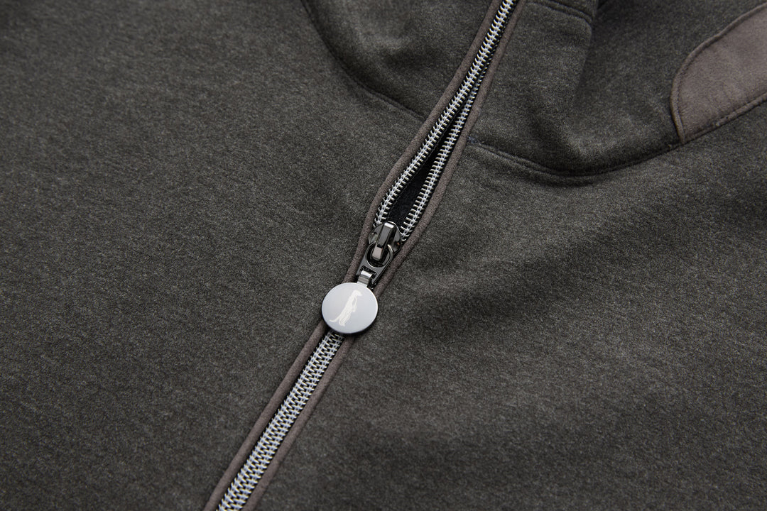 Peat 1/4-zip top front zipper with logo pull tab