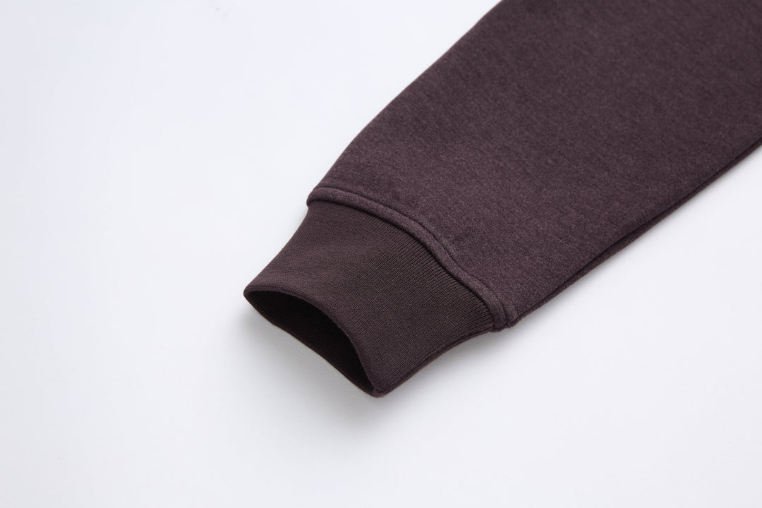6th Sense 1/4-zip top, dark plum long sleeves with ribbed cuffs