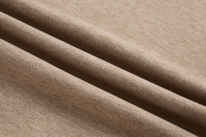 Taupe heather knit fabric for 1/4-zip top