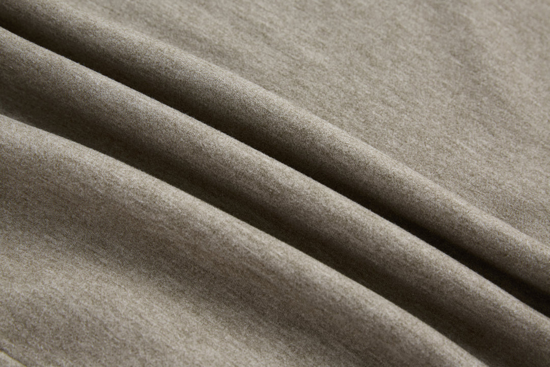 6th Sense 1/4-zip top fabric, heather walnut knit texture