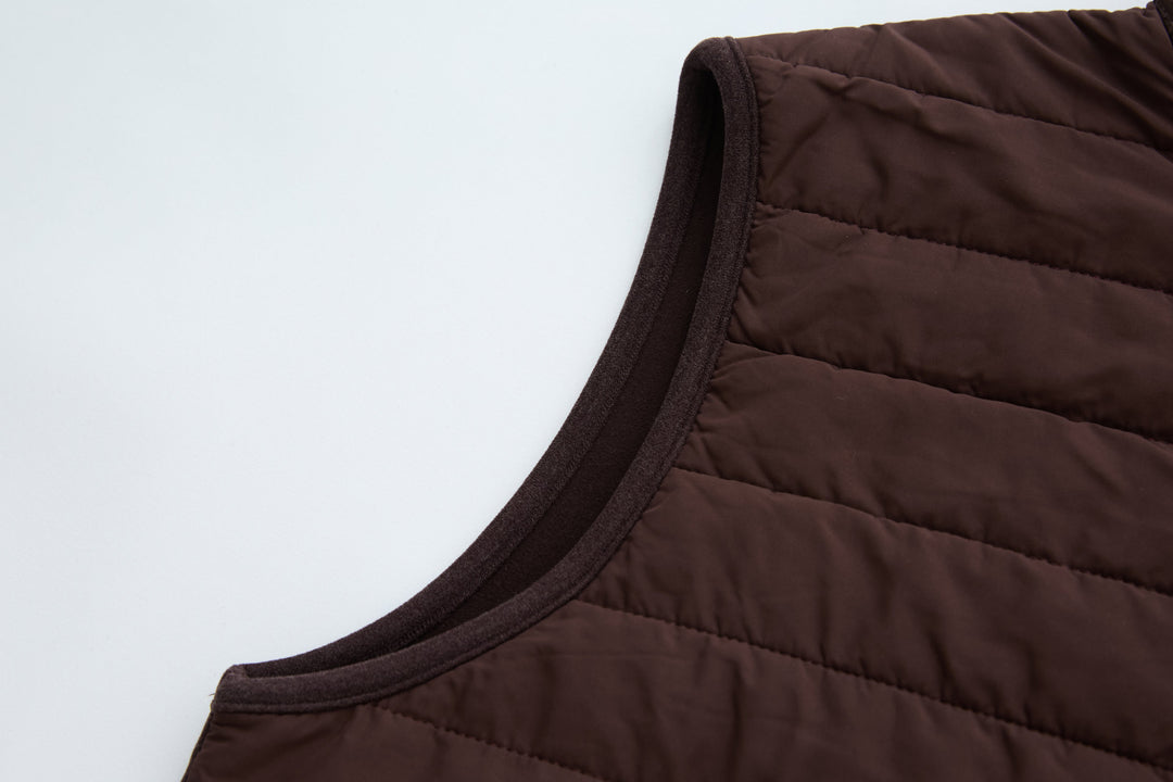 Plum 6th Sense Air gilet armhole and curved neckline