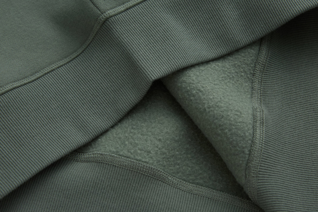 Rivet & Denim Agave hoodie sleeve seam and ribbed cuff detail