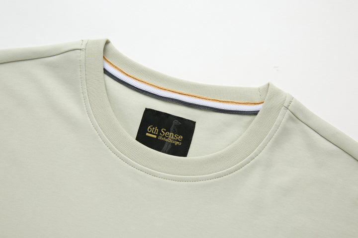 Celadon t-shirt crew neck with 6th Sense logo label