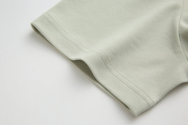 Celadon t-shirt folded sleeve with stitched hem
