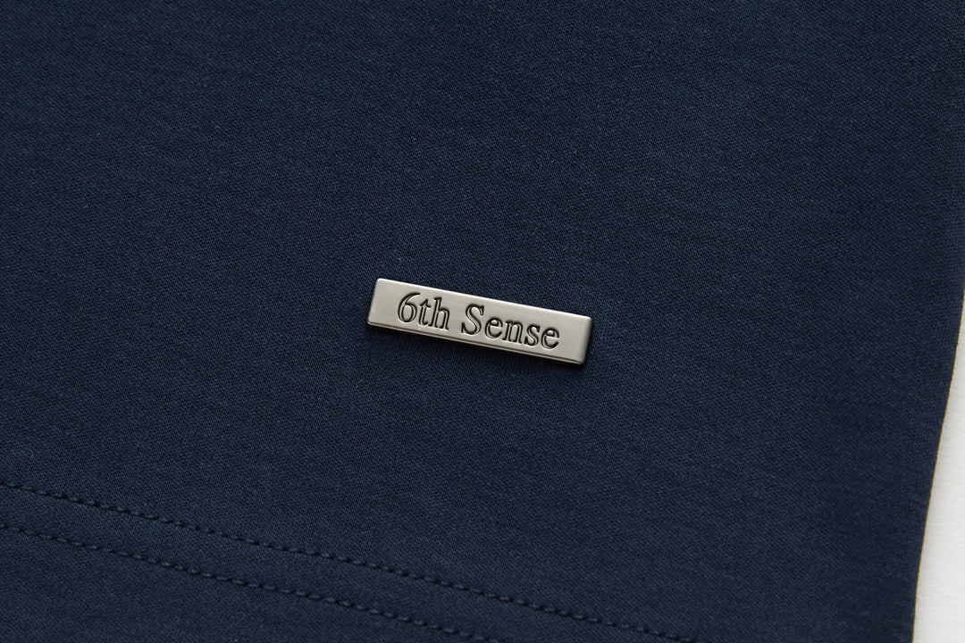 Navy 6th Sense T-shirt back neck label