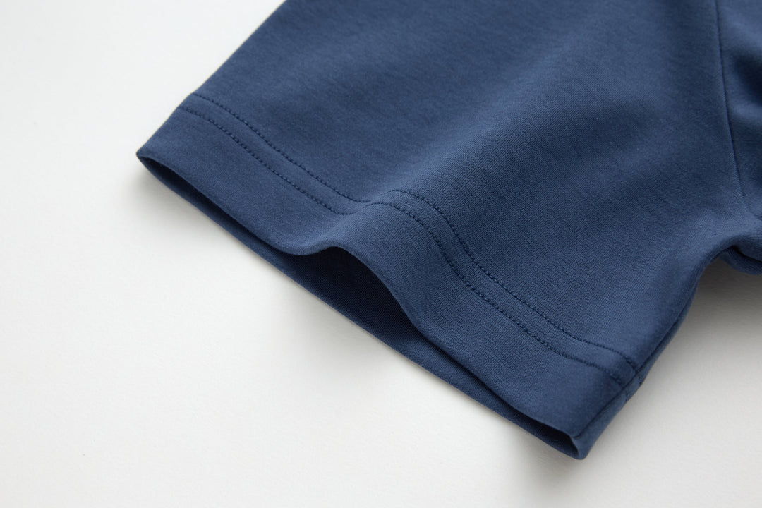 6th Sense T-shirt dark blue short sleeve cuff and hem