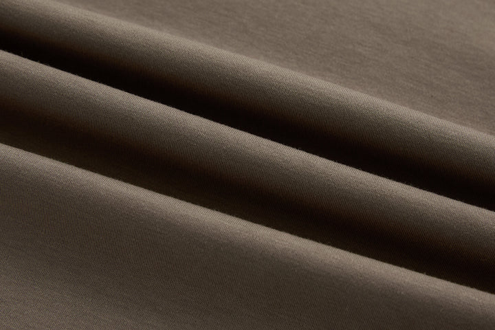 Walnut brown heather t-shirt fabric close-up